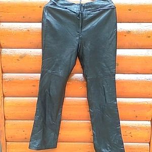 🔥 WILLI SMITH BLACK LEATHER LAMBSKIN PANTS Zip Front Sz 6